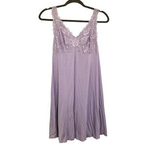 Vintage Nightgown Baby Doll Dress Lace Lilac Lavender Purple M/L